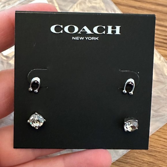 COACH | Signature & Stone Stud Earrings Set - Picture 1 of 1